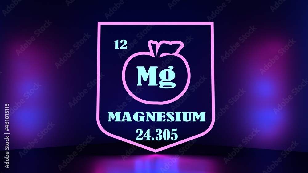 Nutrition facts apple. Magnesium chemical element sign
