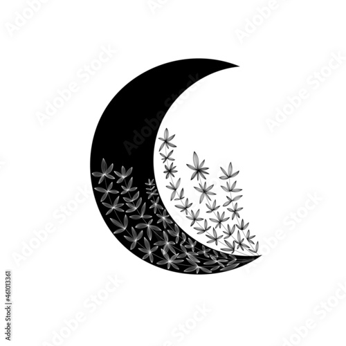 Moon Surface. Moon. Satellite Planet. Crescent Moon. Object Shape. Vector Graphics.