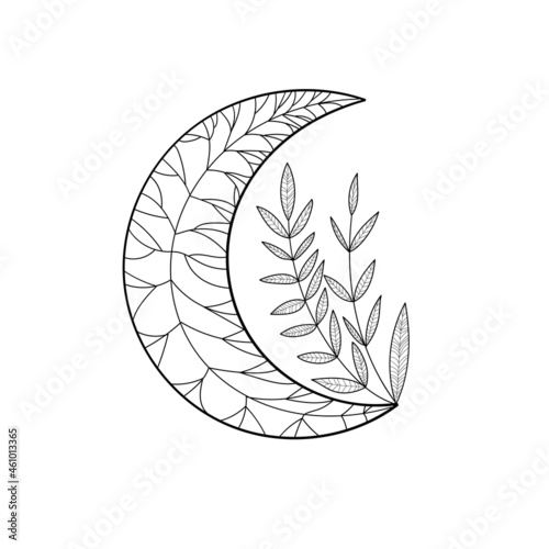 Moon Surface. Moon. Satellite Planet. Crescent Moon. Object Shape. Vector Graphics.