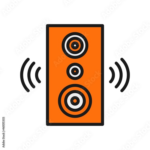 Woofer Line Filled Vector Icon Design