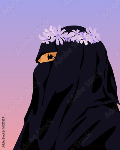 Side view of woman wearing burka 
