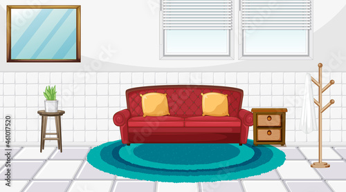 Living room interior design with furniture