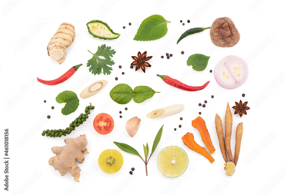 Herbs and spices isolated on white background with clipping path. Herbs and spices isolated on white background with clipping path.
