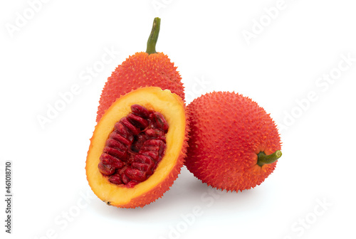 Gac fruits isolated on white background with clipping path.