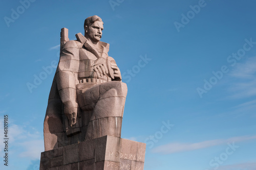 View of Monument to the sailors of the Revolution on sunny day. Novorossiysk  Krasnodar Krai  Russia.