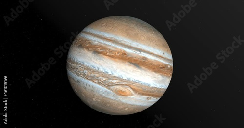 Jupiter planet spinning in space
