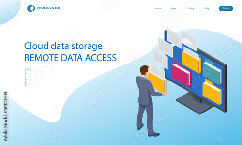 Isometric Cloud data storage remote data access, secure data storage access task planning.