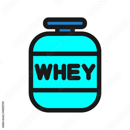 Whey protein Line Filled Vector Icon Design