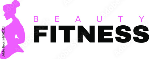 silhouette beuty and pretty woman fitness in gym vector logo design