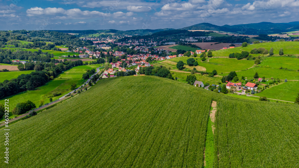 Spätsommerliche Getreideernte bei Schmalkalden - Thüringen - Deutschland Spätsommerliche Getreideernte bei Schmalkalden - Thüringen - Deutschland