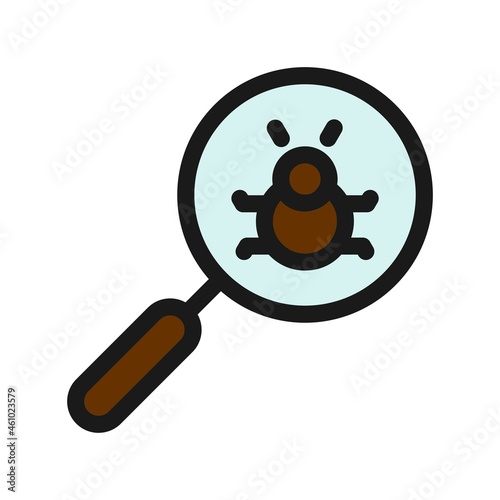 Bug Line Filled Vector Icon Design