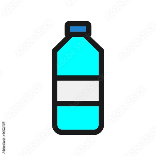 Water Bottle Line Filled Vector Icon Design