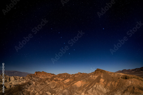 View from Zabriskie Point of Big Dipper and Polaris star, Death Valley National Park, California, USA photo