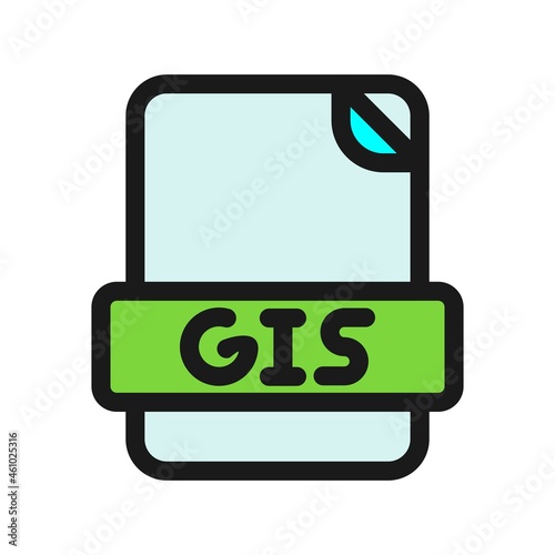 Gis Line Filled Vector Icon Design