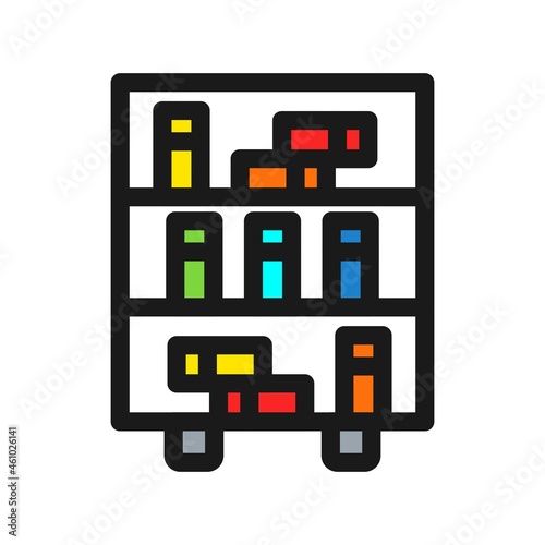 Book shelve Line Filled Vector Icon Design