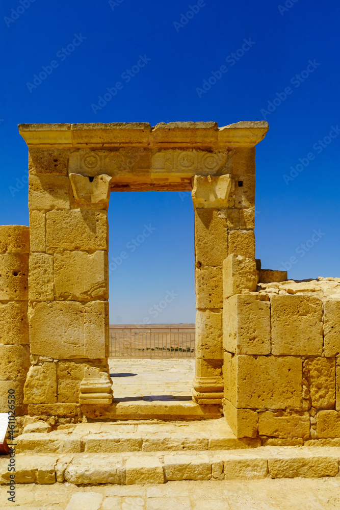 Ruined Nabataean Temple, the ancient Nabataean city Avdat, Negev Desert