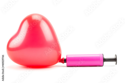 Air pump with love heart balloon