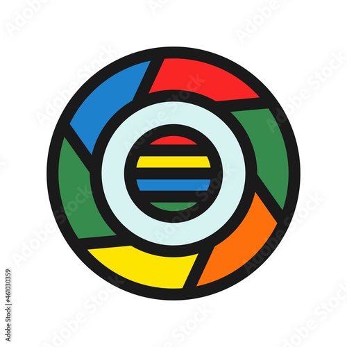 Camera Lens Line Filled Vector Icon Design