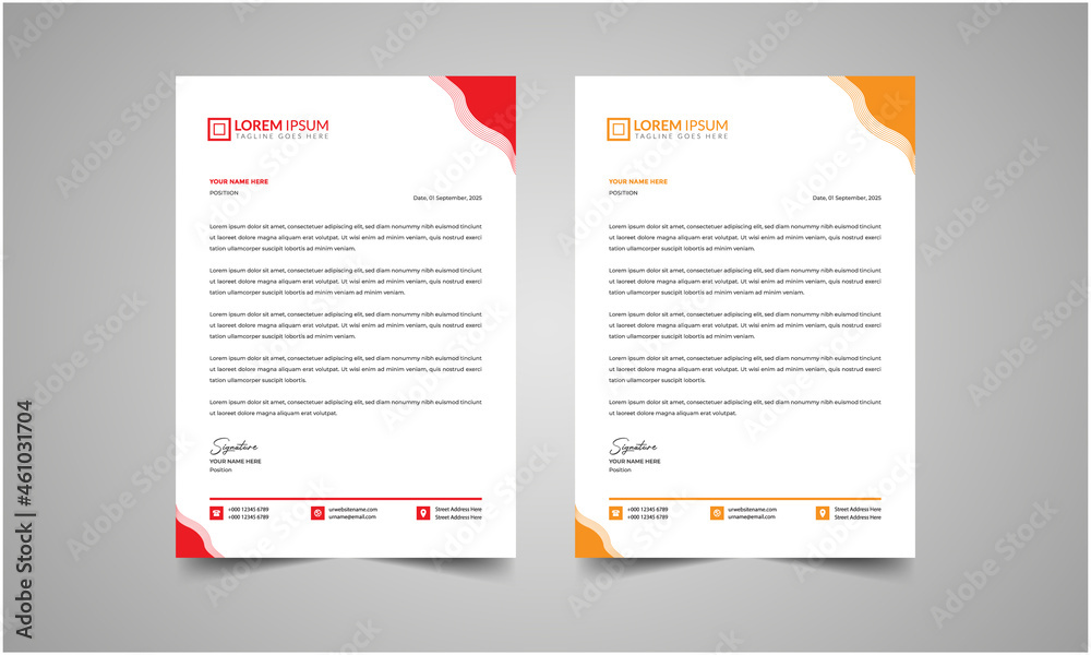 Creative modern business style letterhead design vector template A4 size Creative modern business style letterhead design vector template A4 size