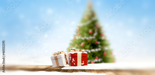 christmas presents. outdoor...