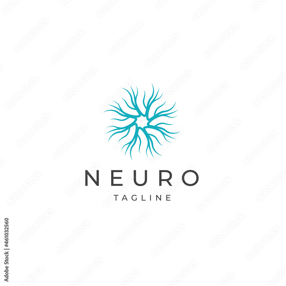 Neuro logo icon design template flat vector