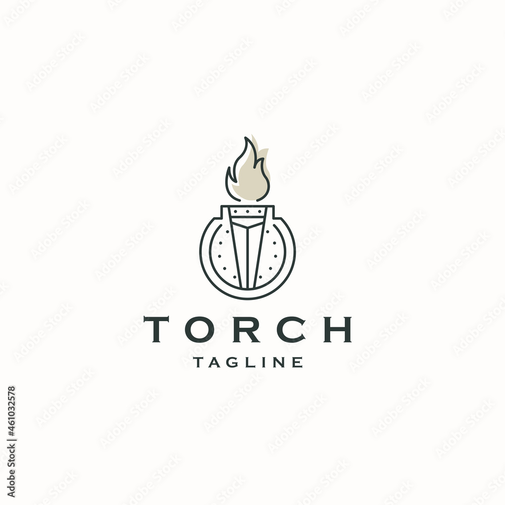 Obraz premium Torch logo icon design template flat vector