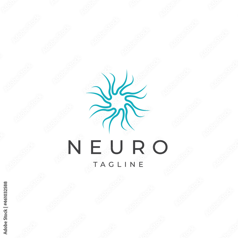 Neuro logo icon design template flat vector