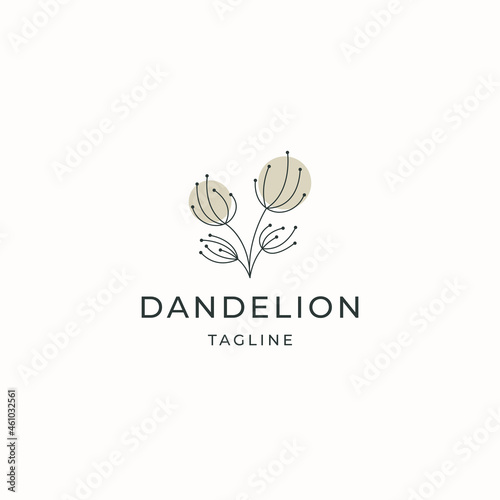 Dandelion flower logo icon design template flat vector