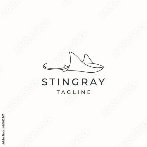 Stingray animal logo icon design template flat vector