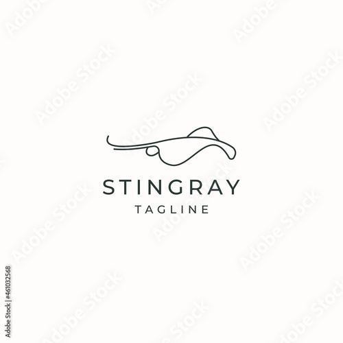 Stingray animal logo icon design template flat vector