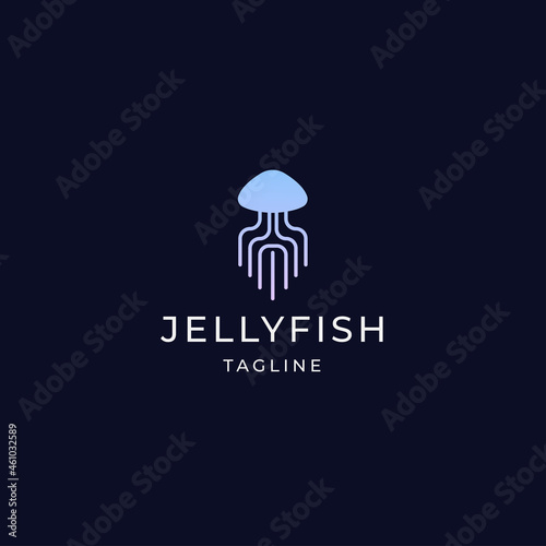 Jellyfish logo icon design template flat vector