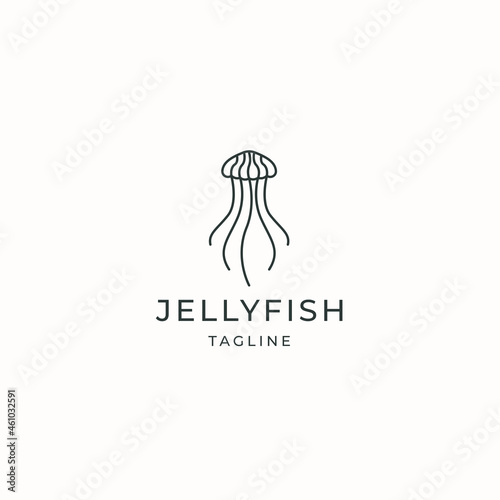 Jellyfish logo icon design template flat vector