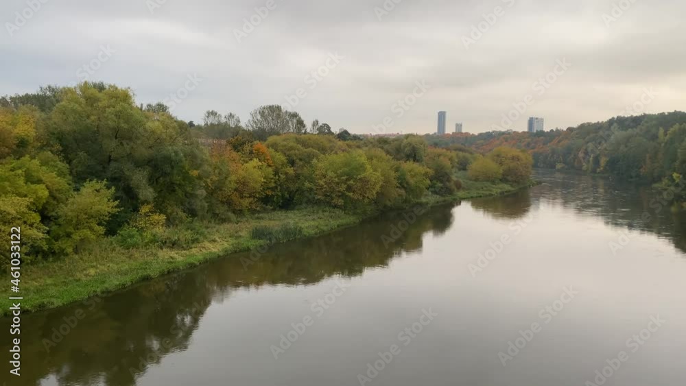 Neris (Vilnia) river in October in Vilnius, Lithuania Neris (Vilnia) river in October in Vilnius, Lithuania