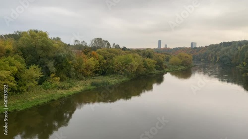 Neris (Vilnia) river in October in Vilnius, Lithuania photo