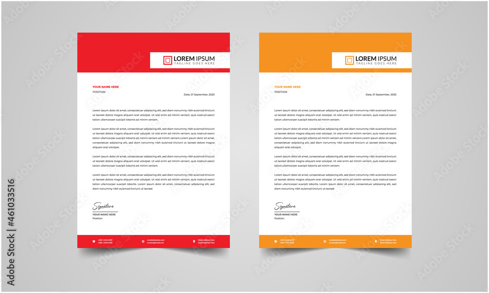 Professional Clean and modern business style letterhead design vector template a4 size