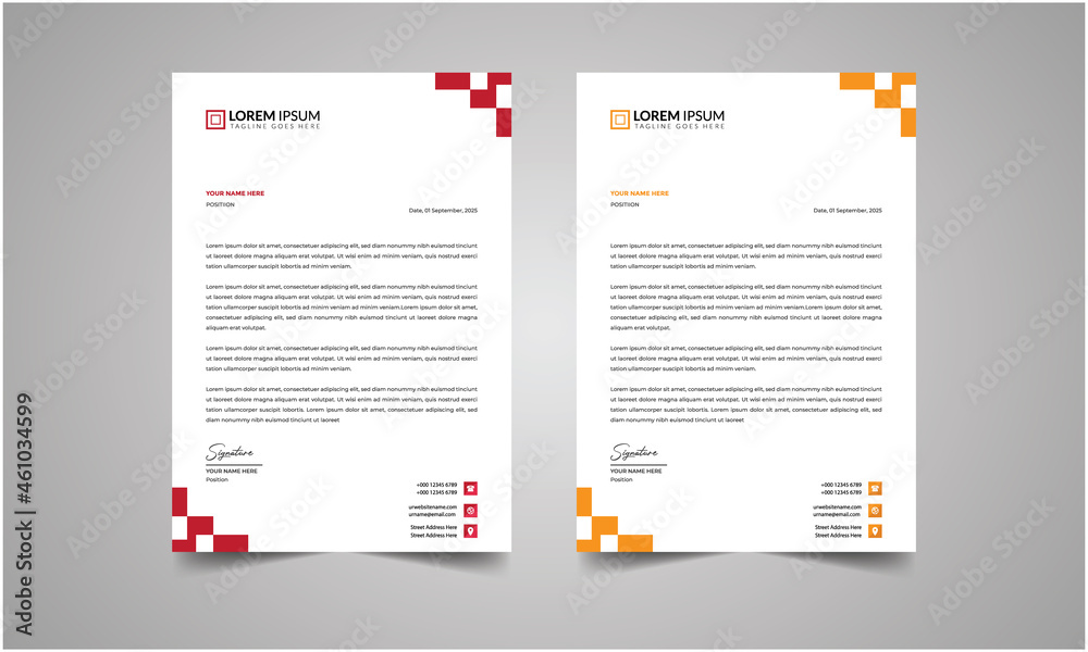 Business style letterhead template for your business, Vector letterhead template design
