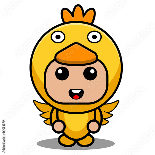 cute little chickevector illustration of cute chicken bird animal mascot costume cartoon charactern mascot costume