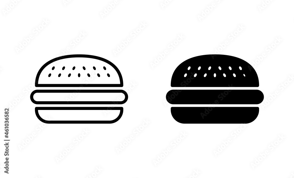 Burger icons set. burger sign and symbol. hamburger