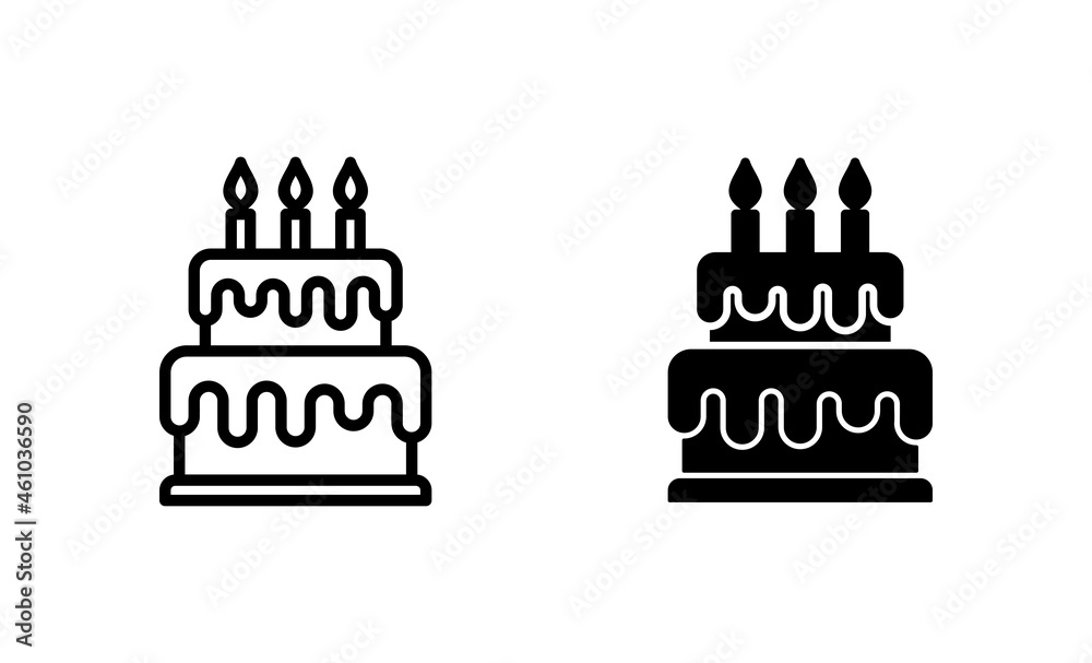 Cake icons set. Cake sign and symbol. Birthday cake icon Cake icons set. Cake sign and symbol. Birthday cake icon