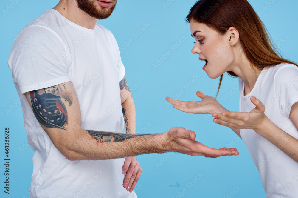 young couple white t-shirts fun tattoos for men young couple white t-shirts fun tattoos for men