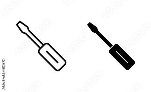 Screwdriver icons set.tools sign and symbol