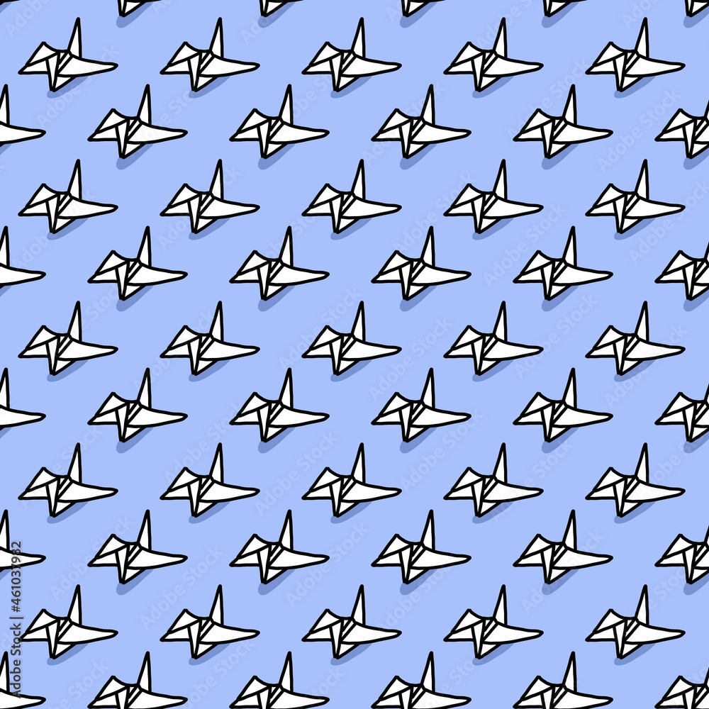seamless pattern of cute bird paper cartoon