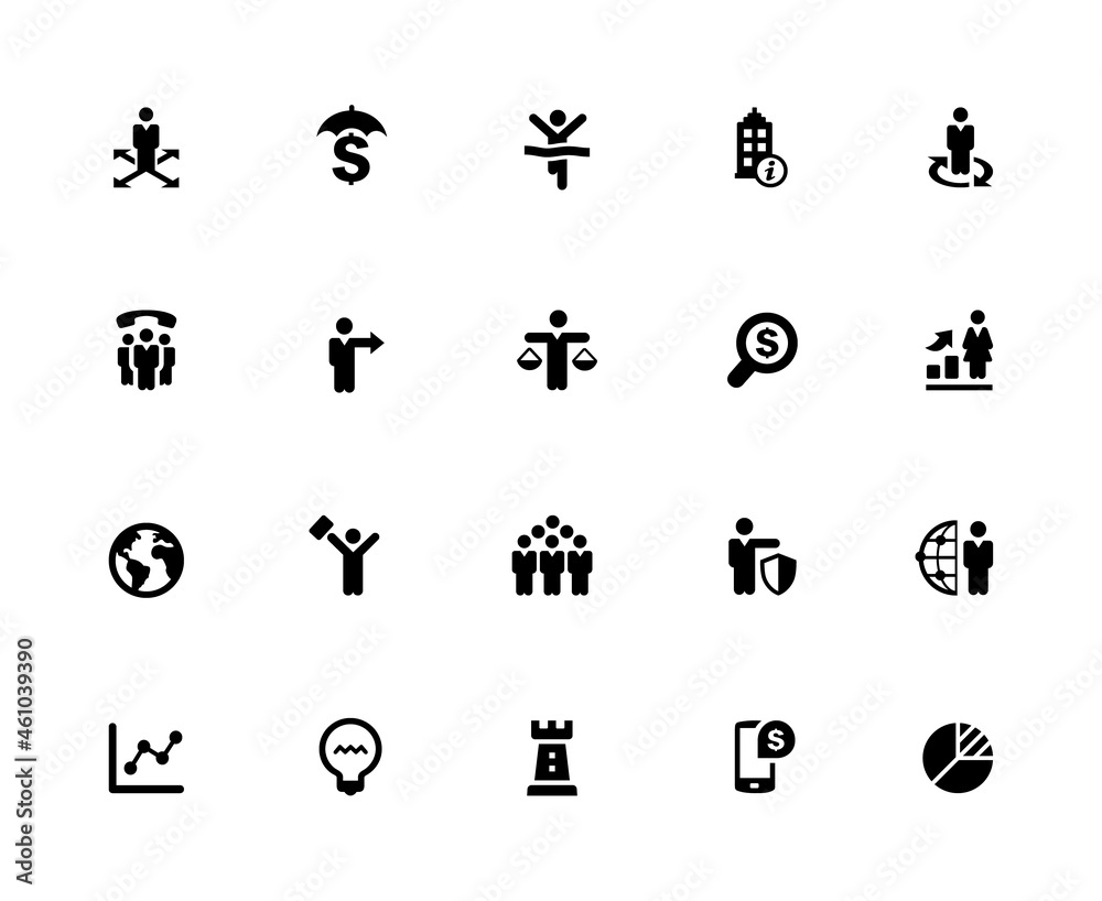 Business Success Icon Set - 32px Solid