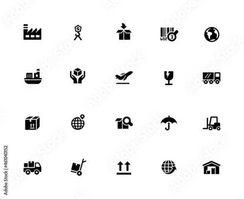 Fotografi Industry and Logistic Icon Set - 32px Solid