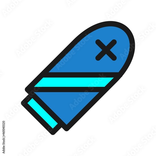 Surfboard Line Filled Vector Icon Design