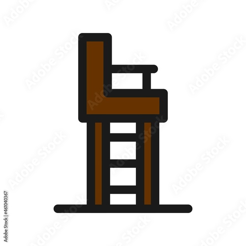  Lifeguard Chair Line Filled Vector Icon Design