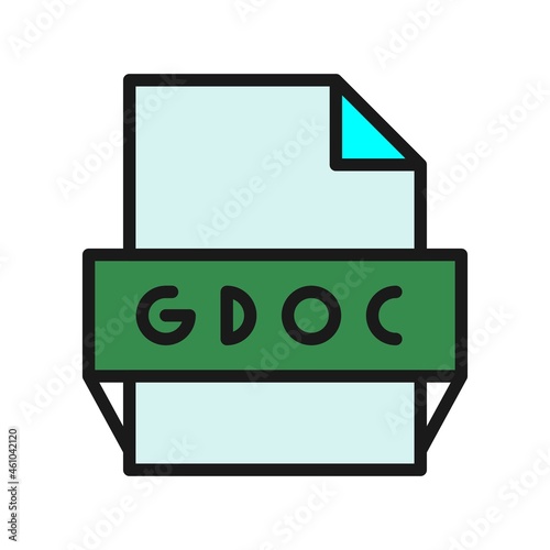 Gdoc Line Filled Vector Icon Design photo