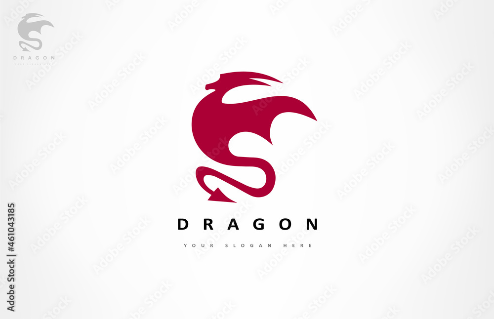 Dragon logo vector. Mythical animal.