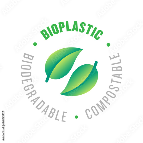 Plastic free vector product logo icon badge illustration design