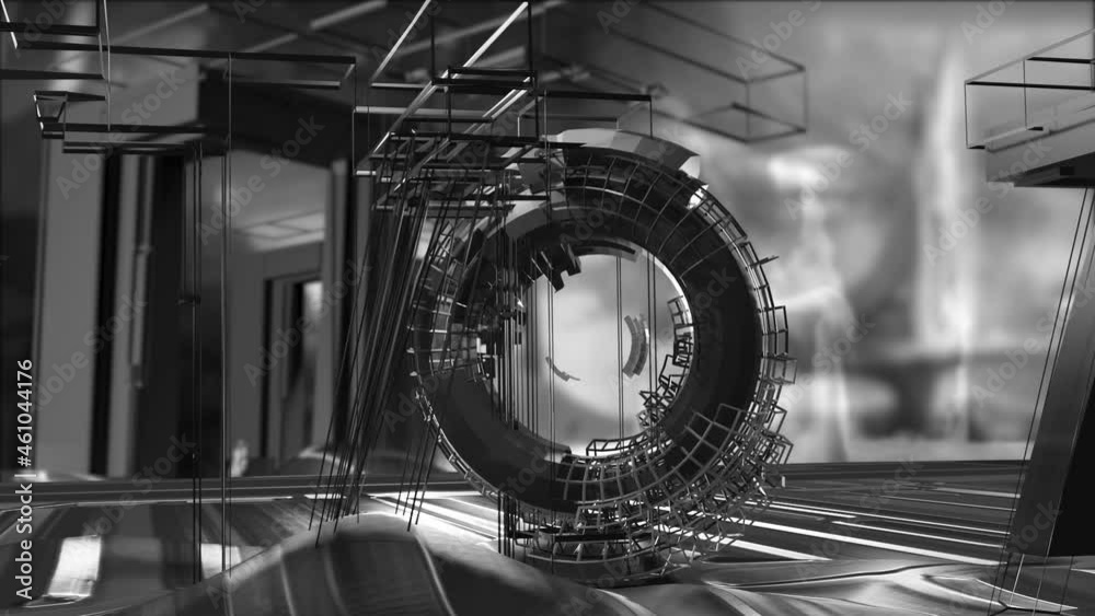 animation of clean futuristic alien sci fi fantasy landscape - 3d rendering.
